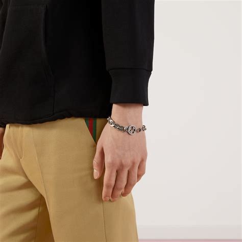 gucci silver cross bracelet|silver bracelet with interlocking g.